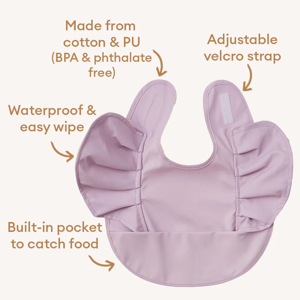 Lavender Frill Snuggle Bib - Aster & Ruby