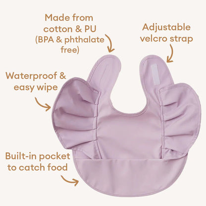 Lavender Frill Snuggle Bib - Aster & Ruby