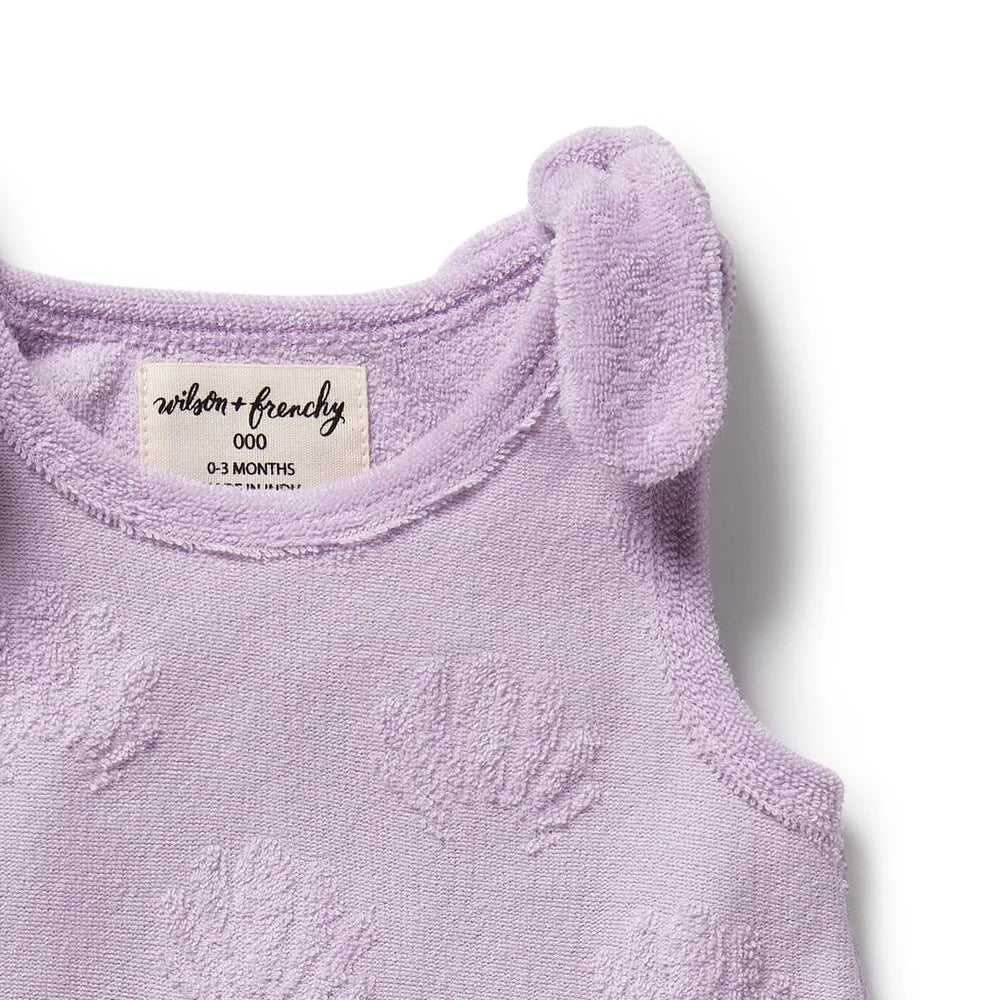 Lavender Shells Organic Terry Singlet - Aster & Ruby