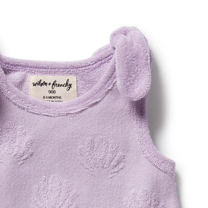 Lavender Shells Organic Terry Singlet - Aster & Ruby