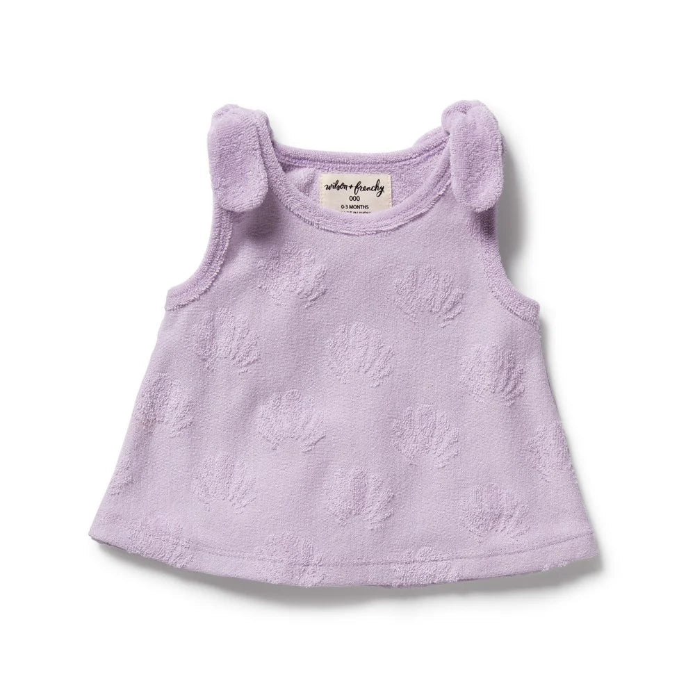 Lavender Shells Organic Terry Singlet - Aster & Ruby
