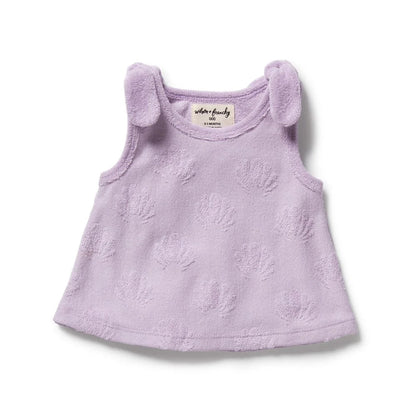 Lavender Shells Organic Terry Singlet - Aster & Ruby