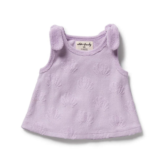 Lavender Shells Organic Terry Singlet - Aster & Ruby