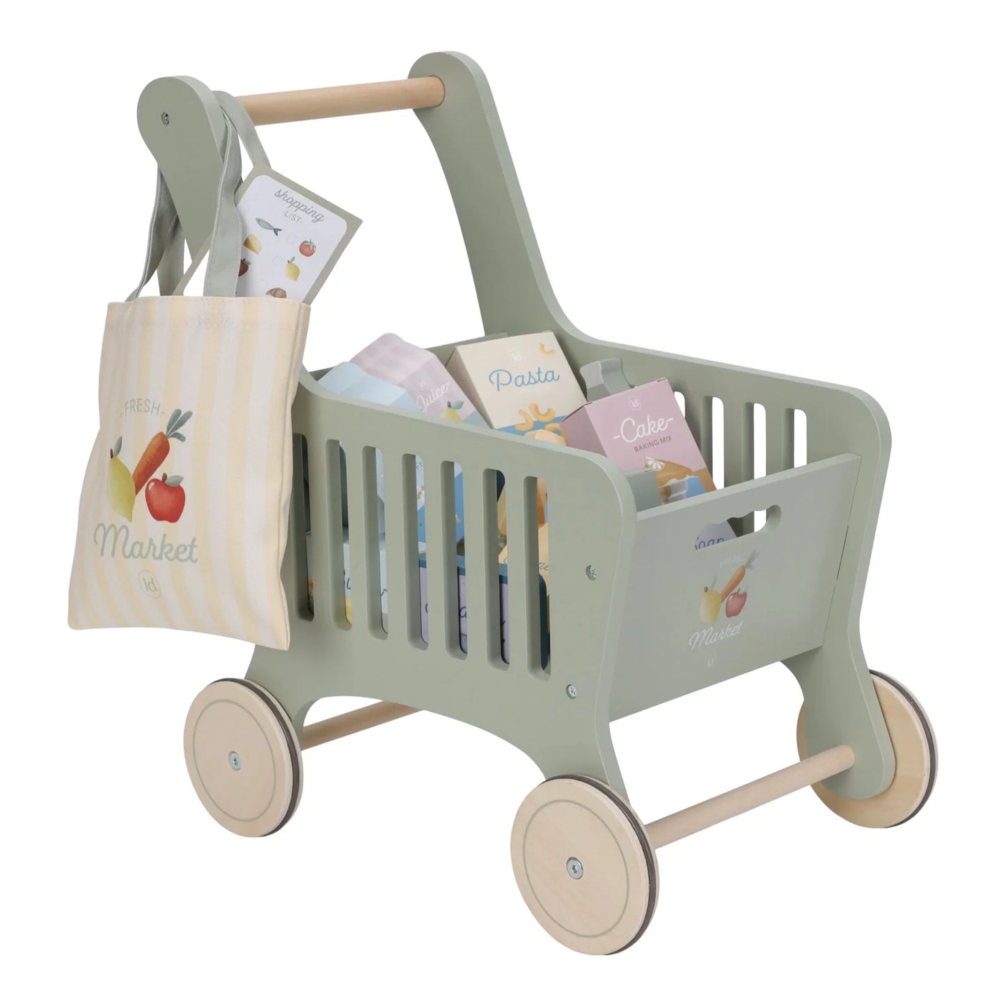 Wooden Play Shopping Cart