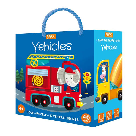 Learn Shapes with Vehicles 3D Puzzle & Book Set - Aster & Ruby