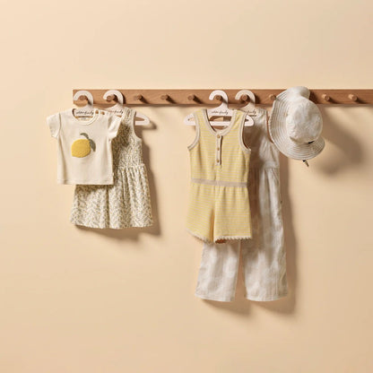 Lemon Leaf Organic Dress Set - Aster & Ruby