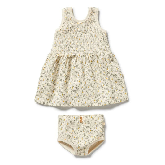 Lemon Leaf Organic Dress Set - Aster & Ruby