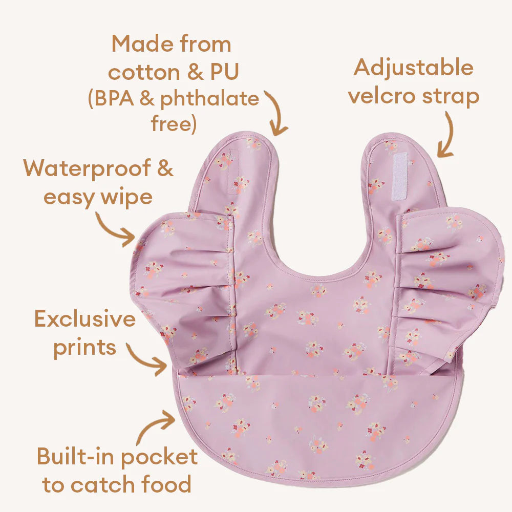 Lilac Bloom Frill Snuggle Bib