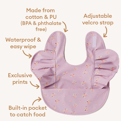 Lilac Bloom Frill Snuggle Bib