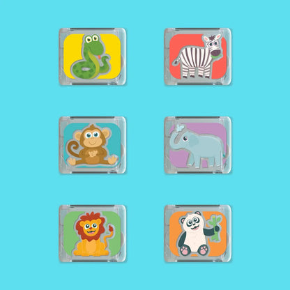Limited Edition Light - Up Cubes, 6 - Pack Zoo Animals - Aster & Ruby