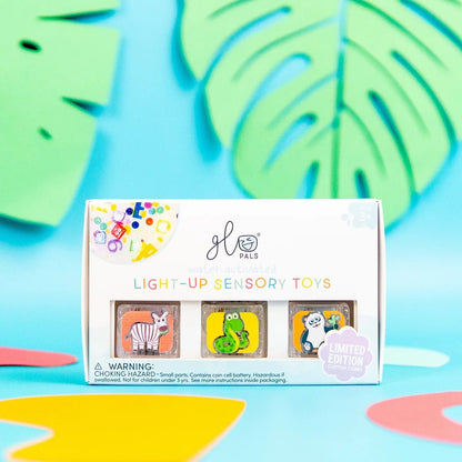 Limited Edition Light - Up Cubes, 6 - Pack Zoo Animals - Aster & Ruby