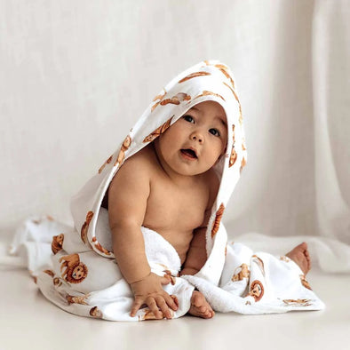 Snuggle Hunny Lion Organic Hooded Baby Towel