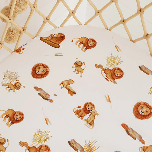 Lion Organic Bassinet Sheet / Change Pad Cover