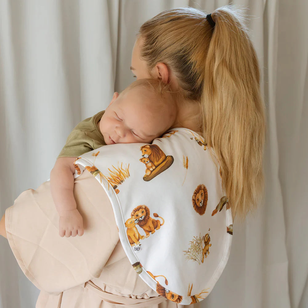 Organic Cotton Burp Cloth Lion