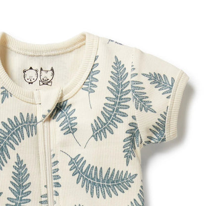 Little Fronds Organic Boyleg Zipsuit - Aster & Ruby