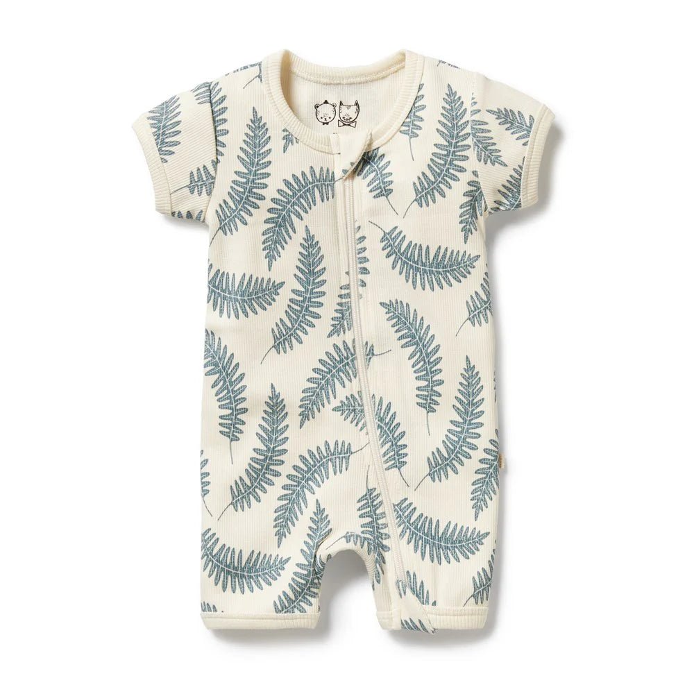 Little Fronds Organic Boyleg Zipsuit - Aster & Ruby