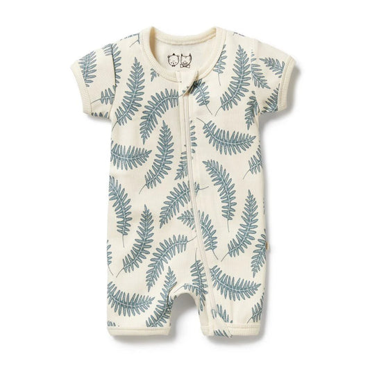 Little Fronds Organic Boyleg Zipsuit - Aster & Ruby