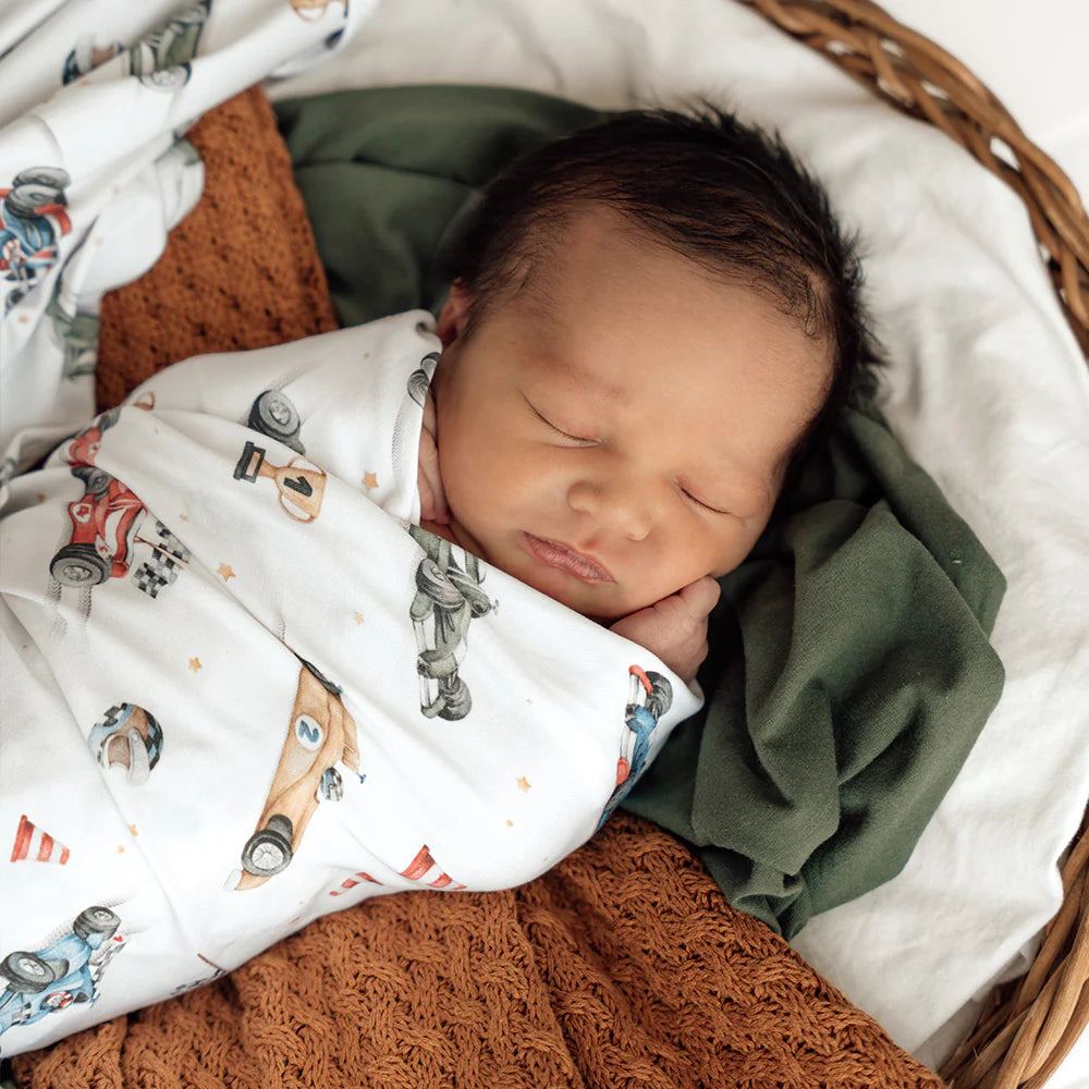 Little Racers Organic Jersey Wrap & Beanie Set