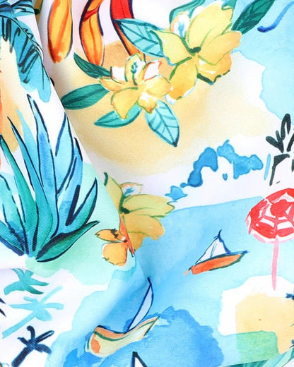 Luca Print Aqua Nappy - Aster & Ruby