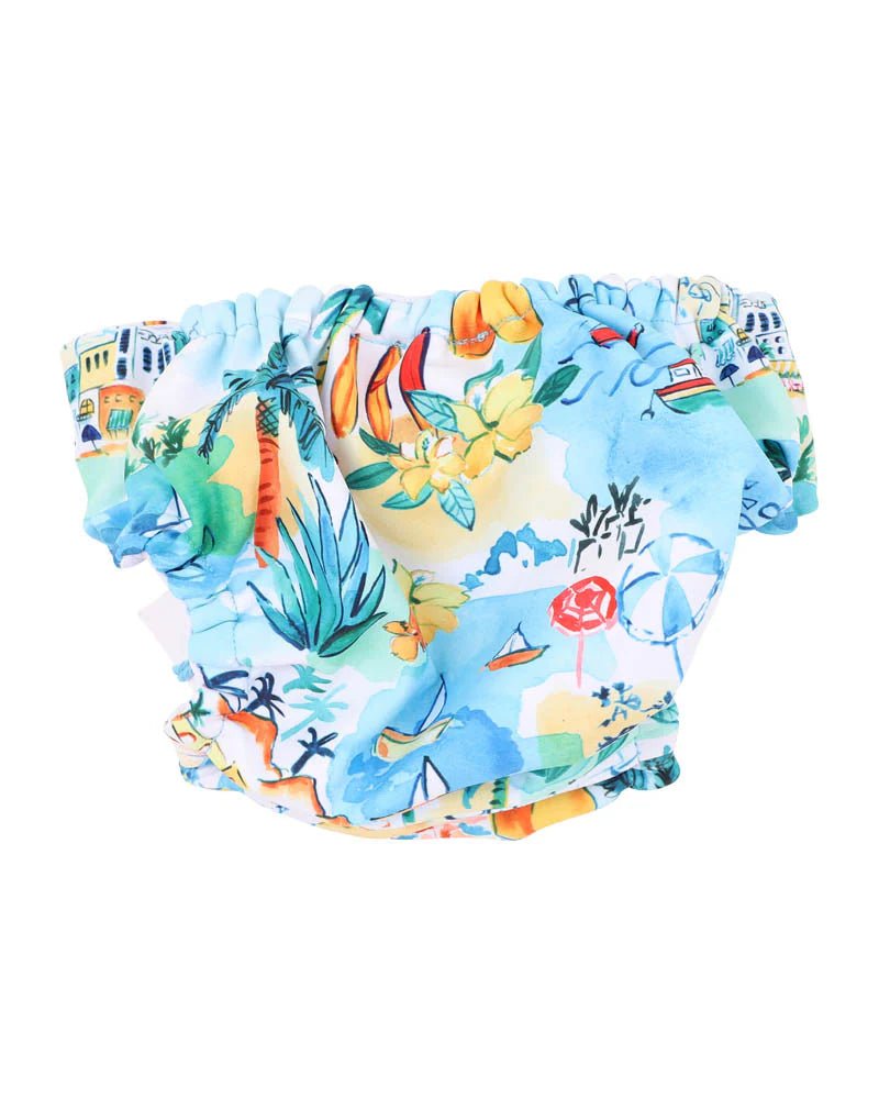 Luca Print Aqua Nappy - Aster & Ruby