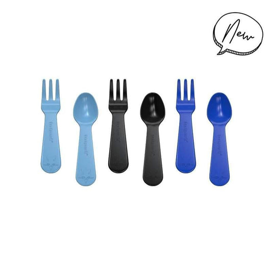 Lunch Punch Fork & Spoon Sets Blue-Aster & Ruby