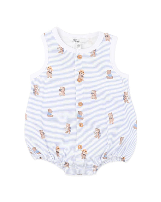 Brady Stripe Organic Button Up Bodysuit