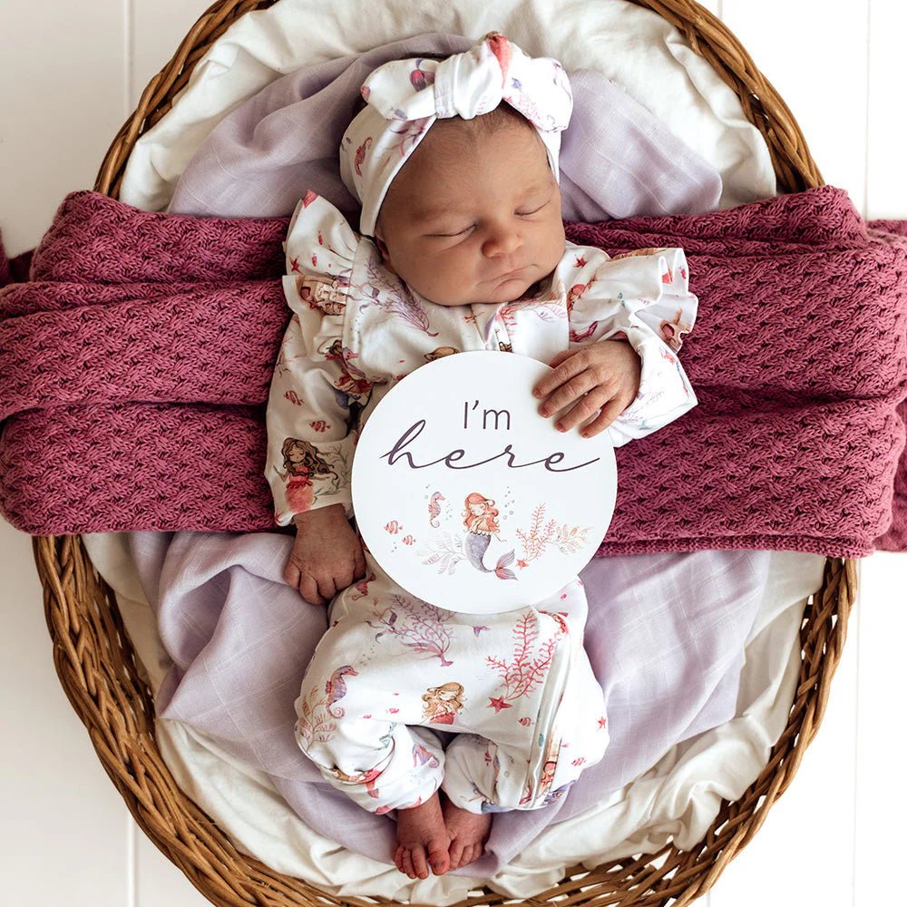 Mermaid & Lilac Reversible Milestone Cards - Aster & Ruby