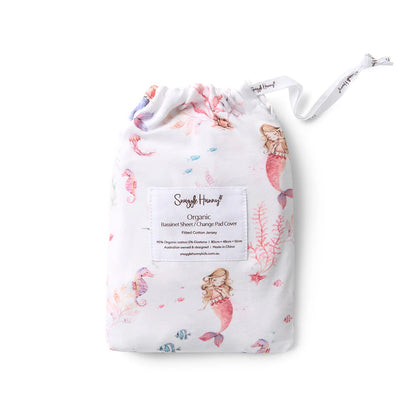 Fitted Bassinet Sheet & Change Pad Cover - Mermaid