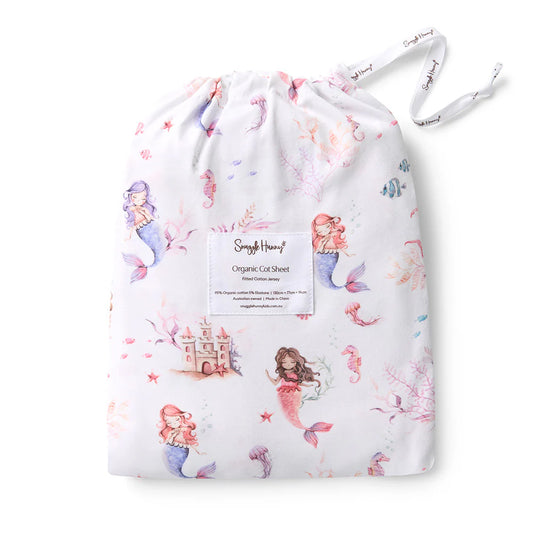 Mermaid Organic Fitted Cot Sheet