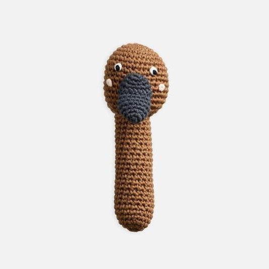 Miann & Co Crochet Hand Rattle Platypus-Aster & Ruby