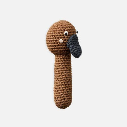 Miann & Co Crochet Hand Rattle Platypus-Aster & Ruby