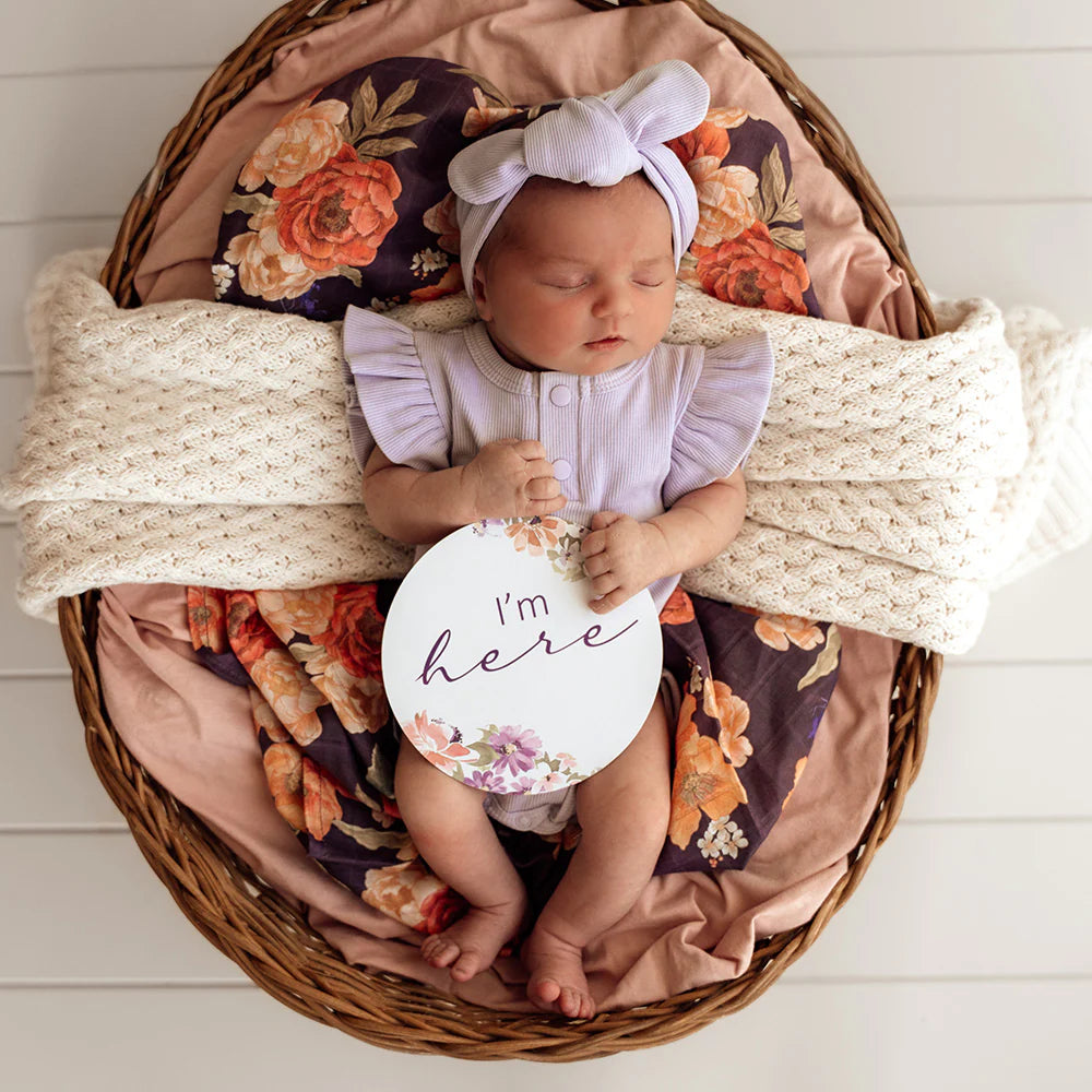 Snuggle Hunny Kids Isla & Lilac Reversible Milestone Cards | Aster & Ruby
