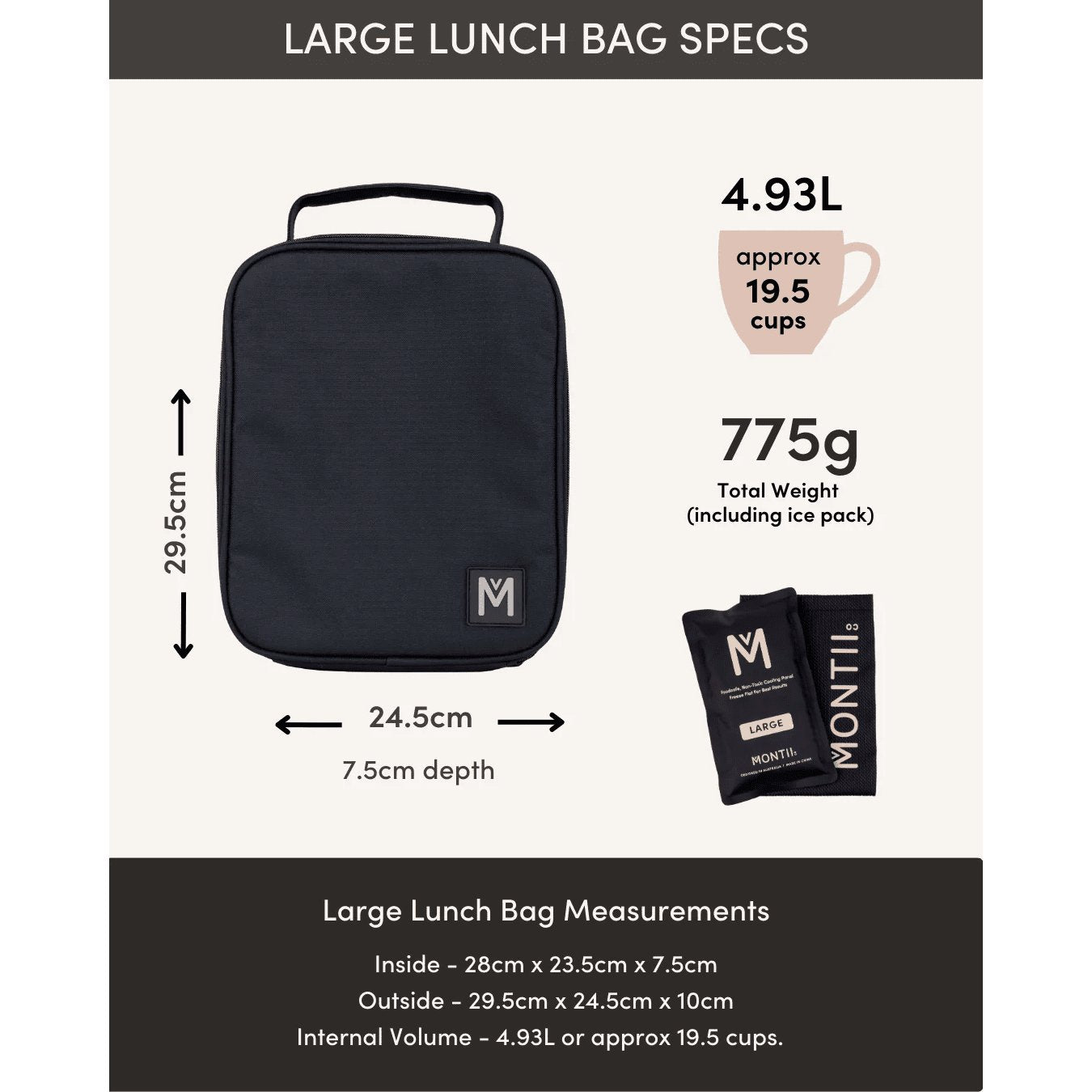 MontiiCo Large Insulated Lunch Bag Nova - Aster & Ruby