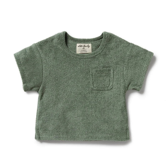 Moss Organic Terry Tee - Aster & Ruby