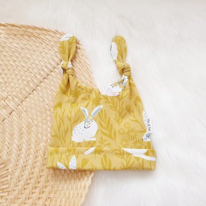 Mustard Bunny Beanie Swaddle Set-Aster & Ruby