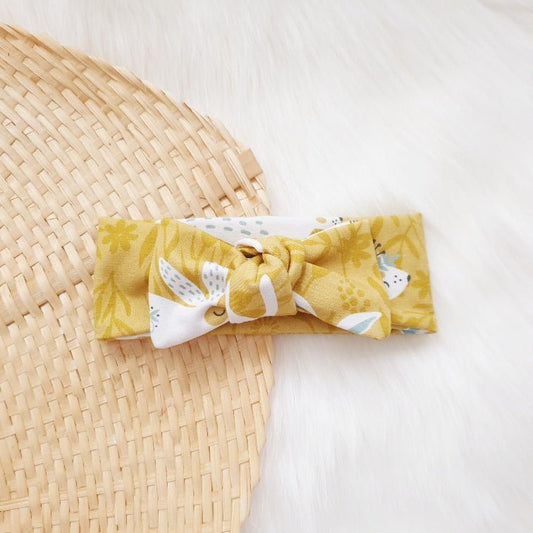 Mustard Bunny Bow Headband-Aster & Ruby