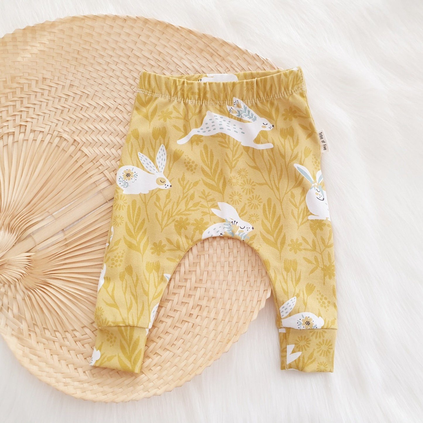 Mustard Bunny Leggings-Aster & Ruby