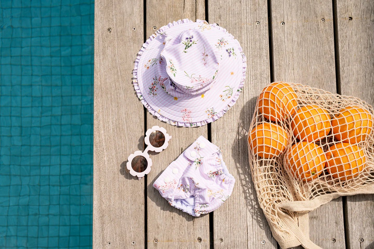 Myra Print Aqua Nappy - Aster & Ruby