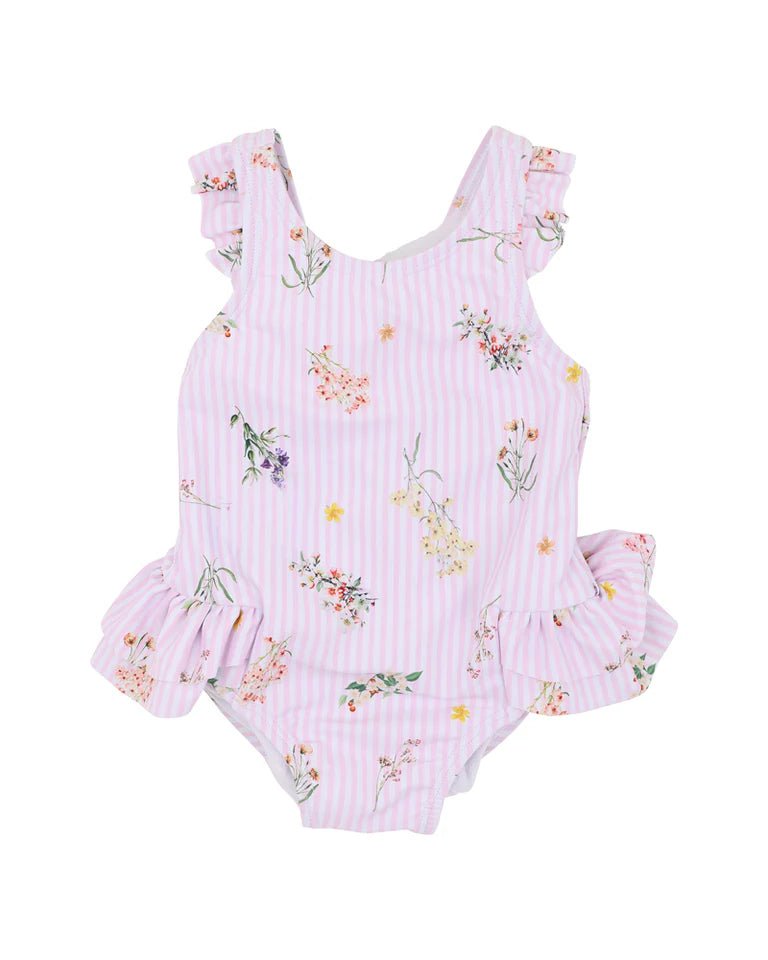 Myra Print Frill Back Swimsuit - Aster & Ruby