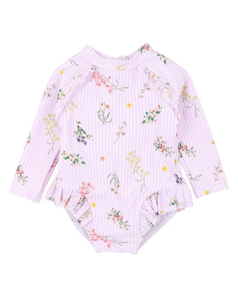 Myra Print Long Sleeve Sunsuit - Aster & Ruby
