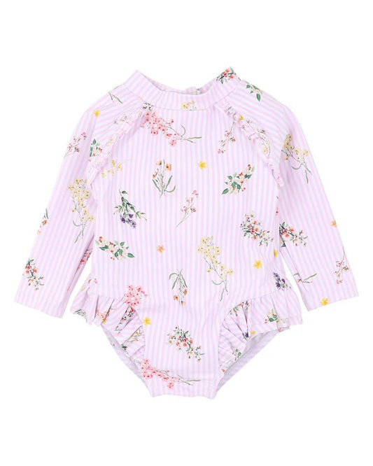 Myra Print Long Sleeve Sunsuit - Aster & Ruby
