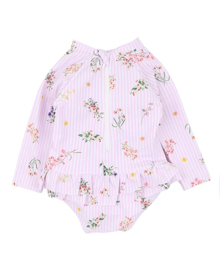 Myra Print Long Sleeve Sunsuit - Aster & Ruby