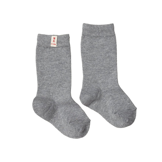 Nature Baby Organic Cotton Socks Grey Marle-Aster & Ruby