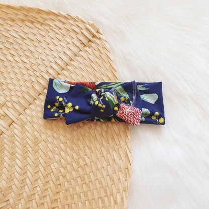 Navy Banksia Bow Headband-Aster & Ruby