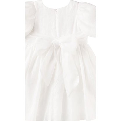 Noa Puff Sleeve Bow Back Dress - Ivory – children's product by Designer Kidz | Aster & Ruby