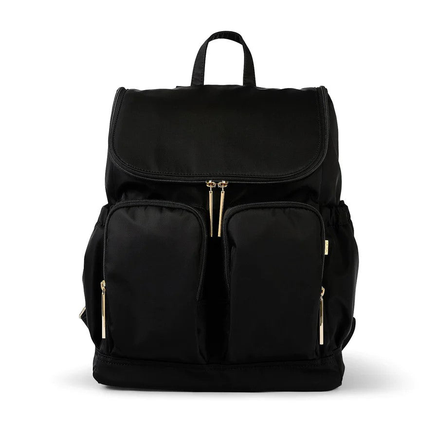 OiOi Black Nylon Nappy Backpack - Aster & Ruby