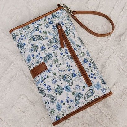 OiOi Change Clutch Blue Paisley-Aster & Ruby