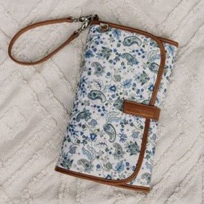 OiOi Change Clutch Blue Paisley-Aster & Ruby