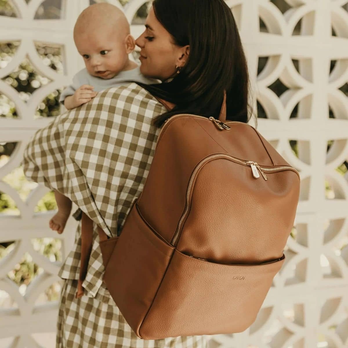 OiOi Multitasker Chestnut Nappy Backpack-Aster & Ruby