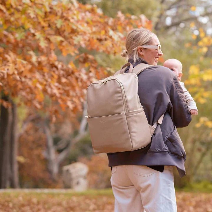 OiOi Multitasker Nappy Backpack - Oat Vegan Leather - Aster & Ruby